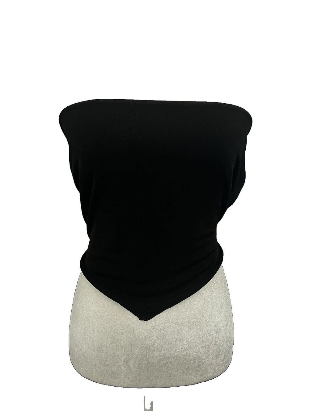 Womens Garage Size Medium Black Y2K Style Brat Open Back Tube Top Adjustable